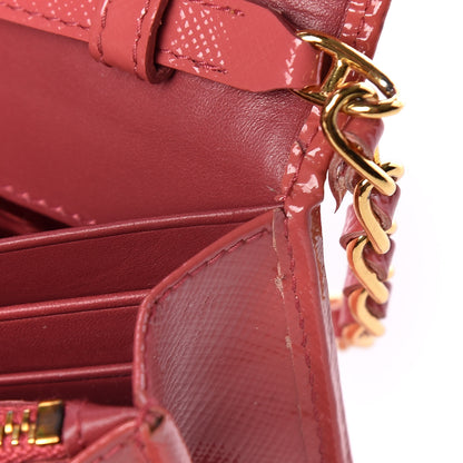 Prada Saffiano Vernice Metal Oro Chain Wallet 16 of 27