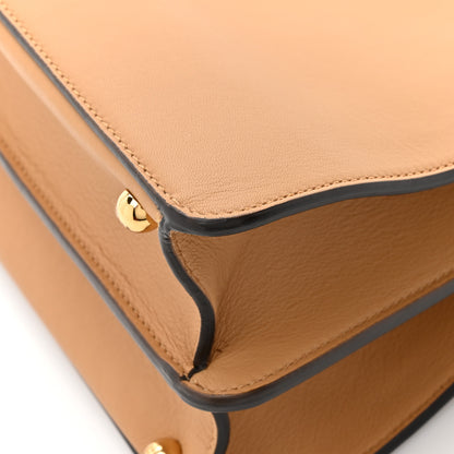 Fendi Vitello Seta Nappa FF Striped Embossed Medium Peekaboo I SEE U Satchel Miele Scuro Multicolor 16 of 16