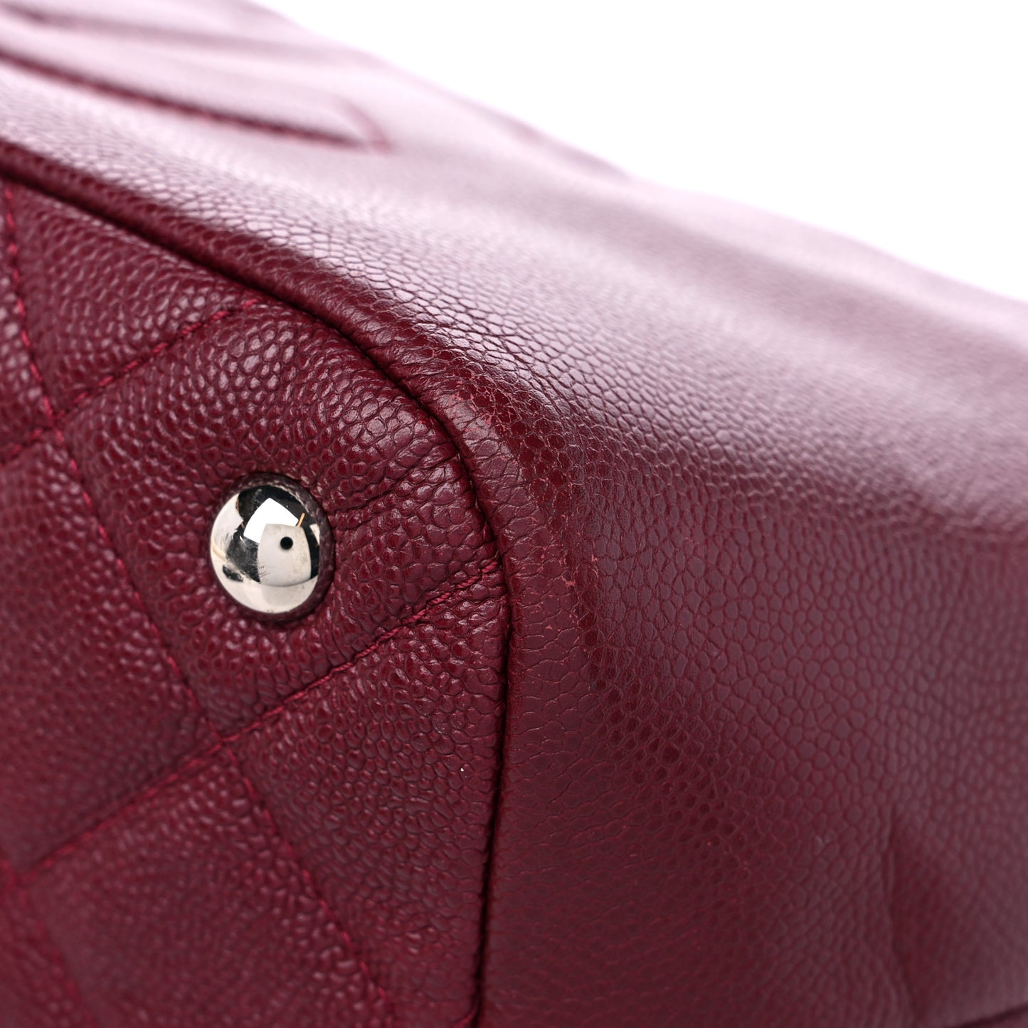 Caviar Quilted Large Timeless CC Soft Tote Dark Red