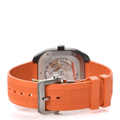 Hermes DLC Coated Titanium Rubber 39mm H08 Automatic Watch Orange 3 of 6