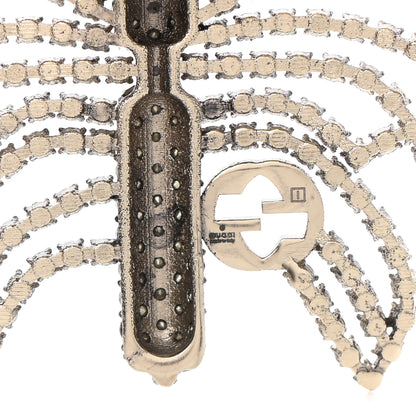 Gucci Crystal Interlocking GG Butterfly Brooch Silver 3 of 3
