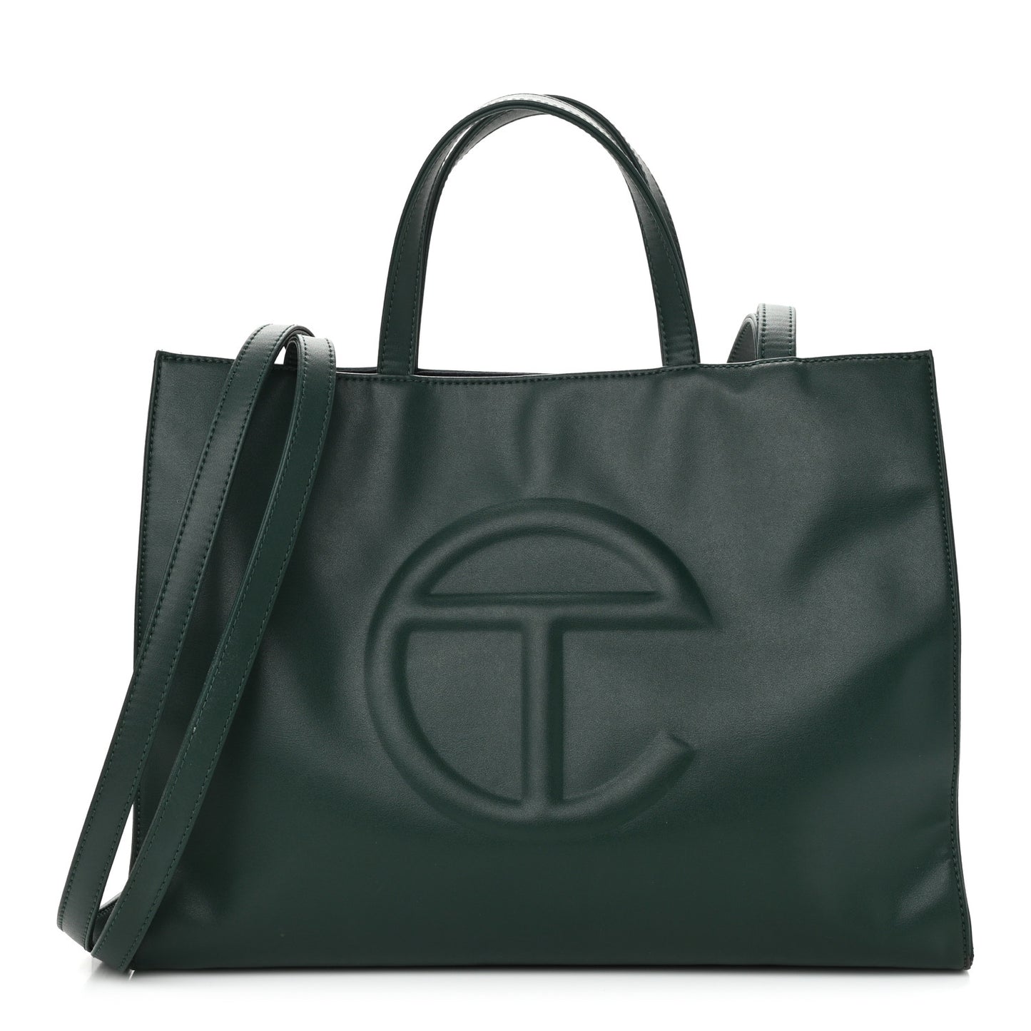 Vegan Leather Medium Shopping Bag Dark Olive
