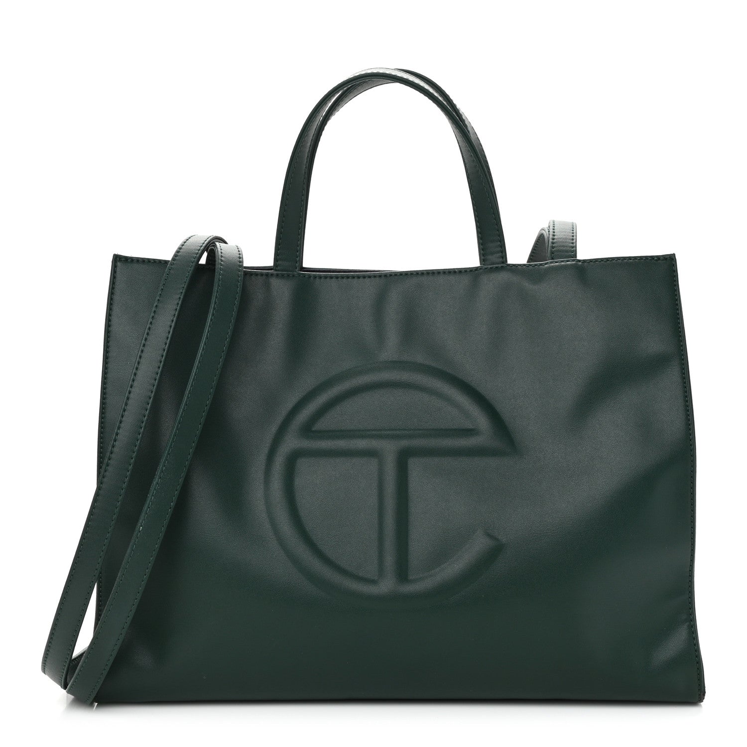 Telfar Vegan Leather Medium Shopping Bag Dark Olive 1 of 12