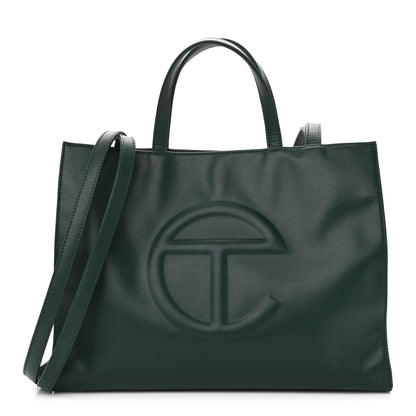 Telfar Vegan Leather Medium Shopping Bag Dark Olive 1 of 12