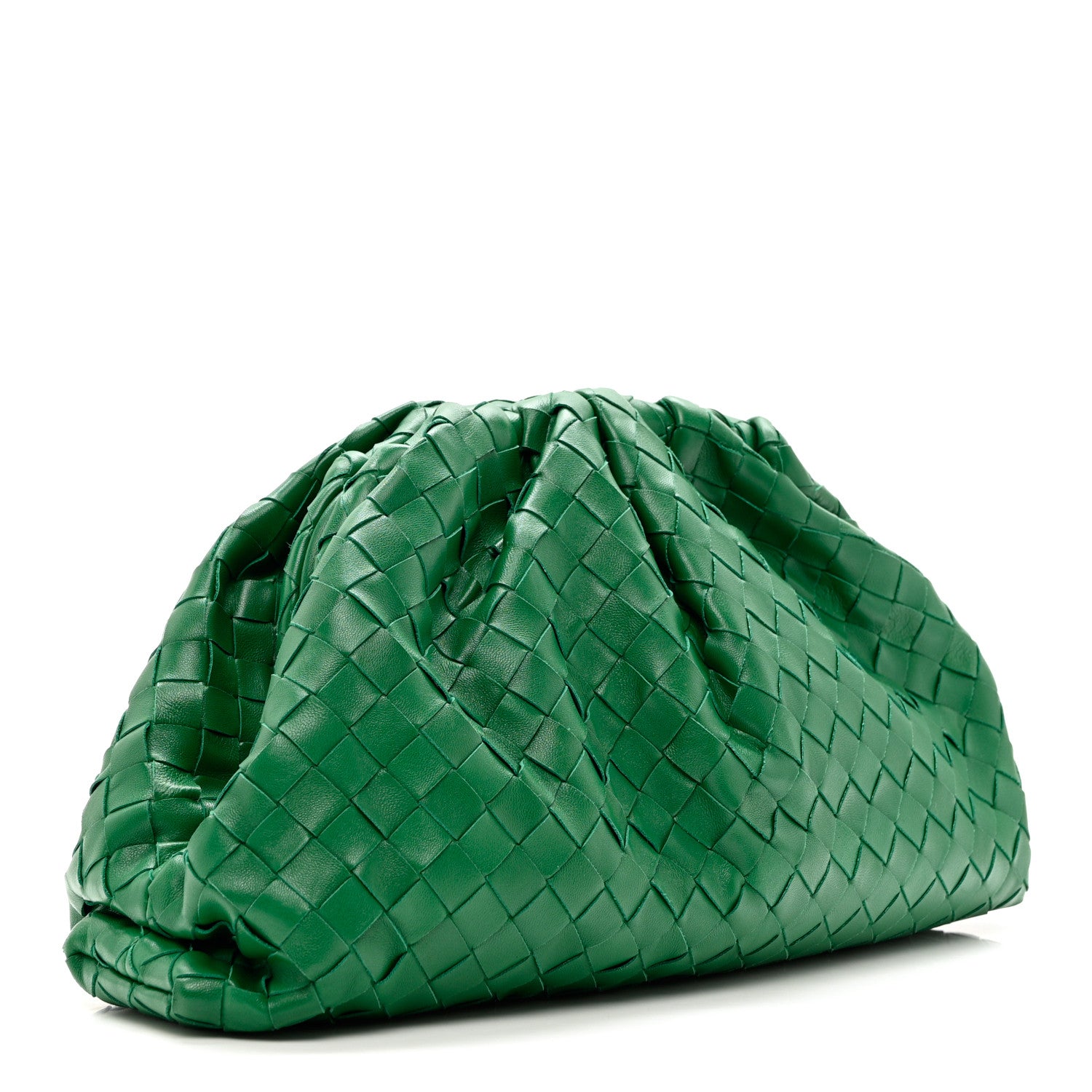 Bottega Veneta Nappa Maxi Intrecciato The Pouch Oversized Clutch Racing Green 3 of 7