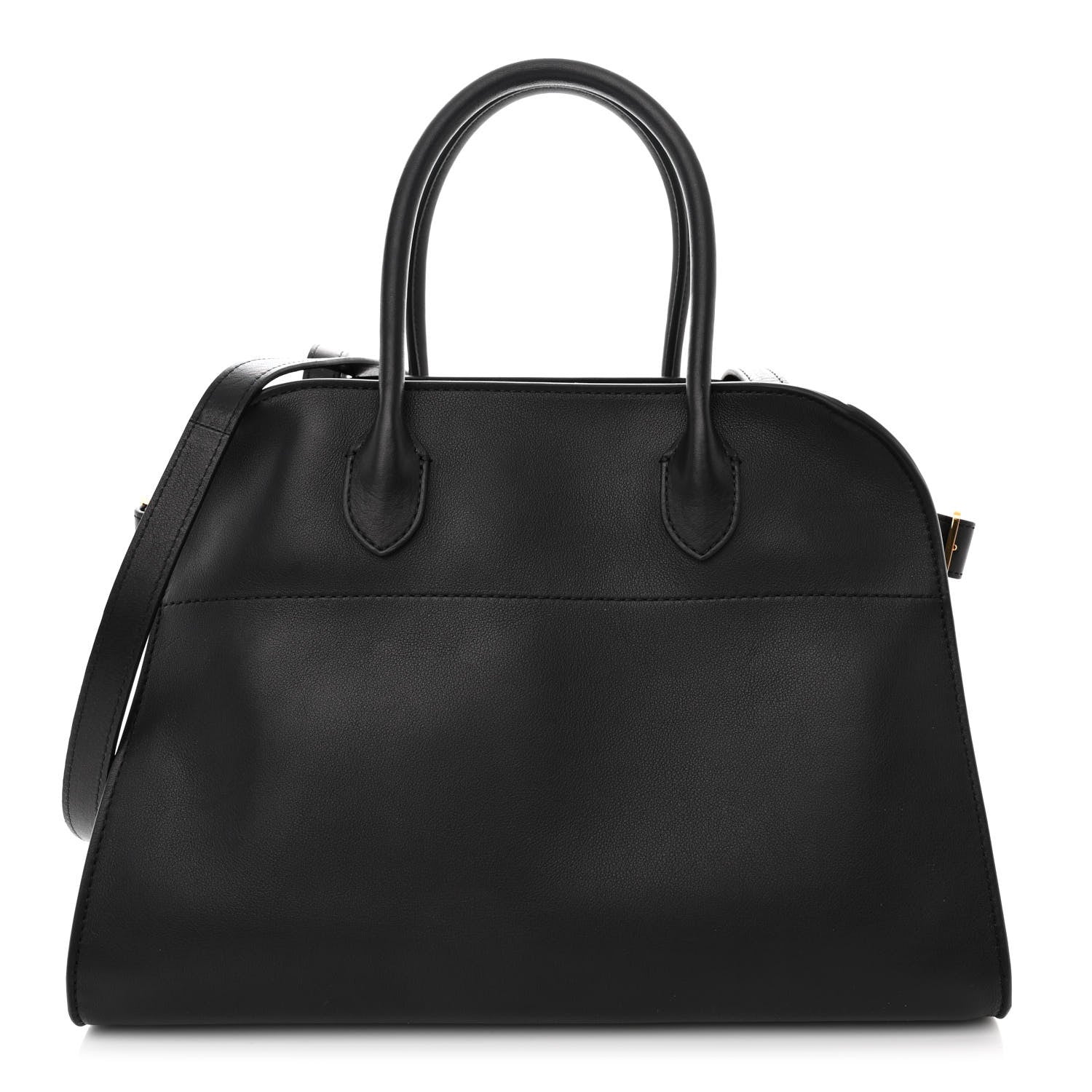 The Row Polished Saddle Calfskin Soft Margaux 12 Black 1 of 9