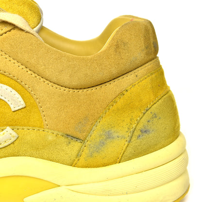 Chanel Suede Calfskin CC Sneakers 39.5 Yellow 8 of 9