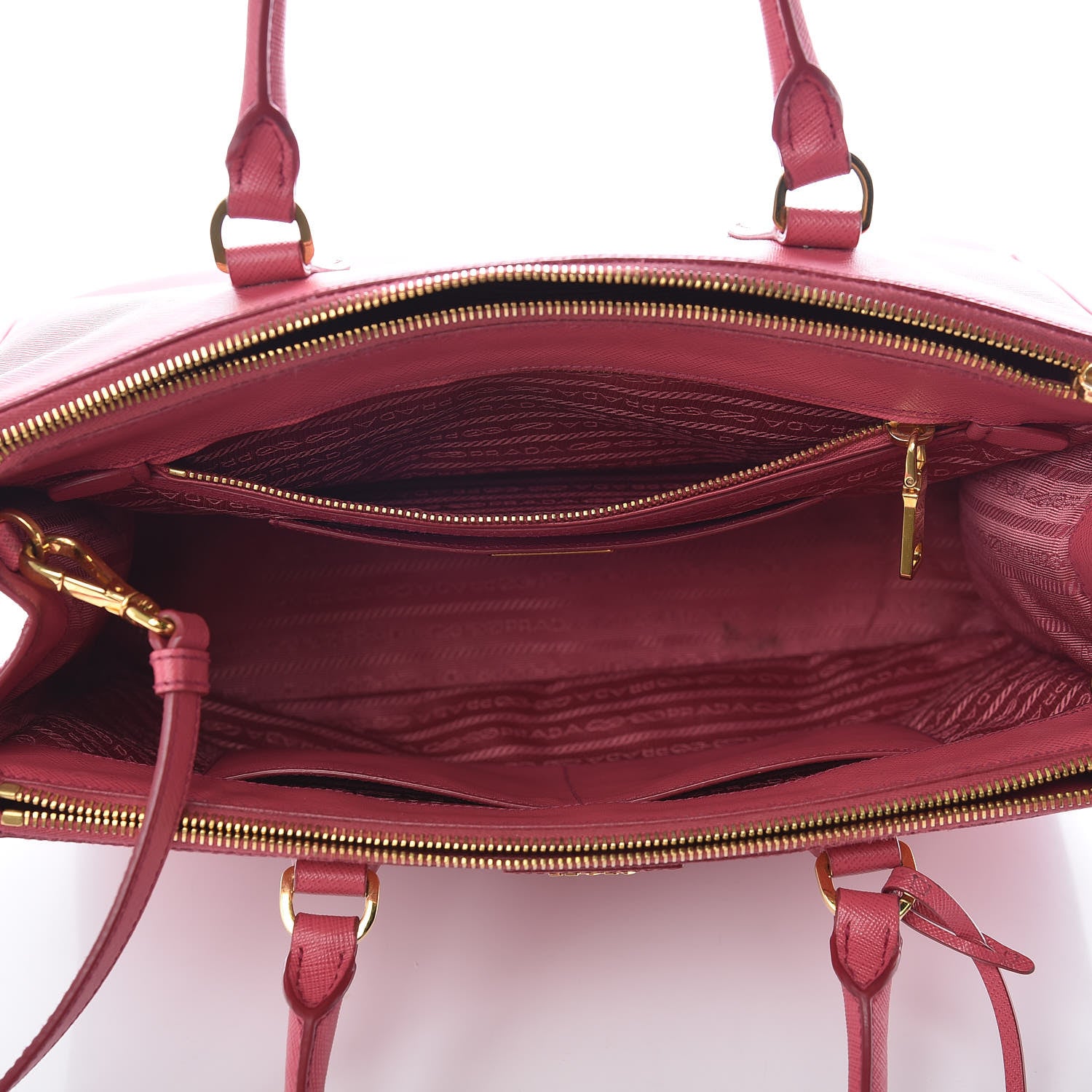 Prada Saffiano Medium Galleria Double Zip Tote Fuxia 7 of 11