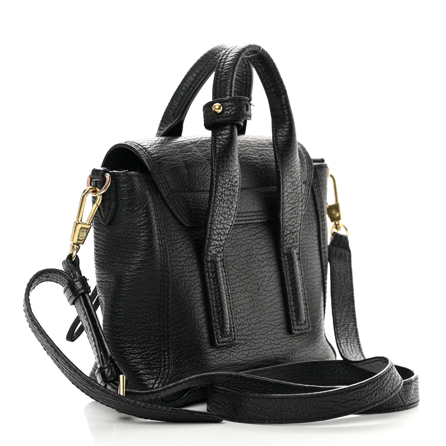 Textured Calfskin Mini Pashli Satchel Black