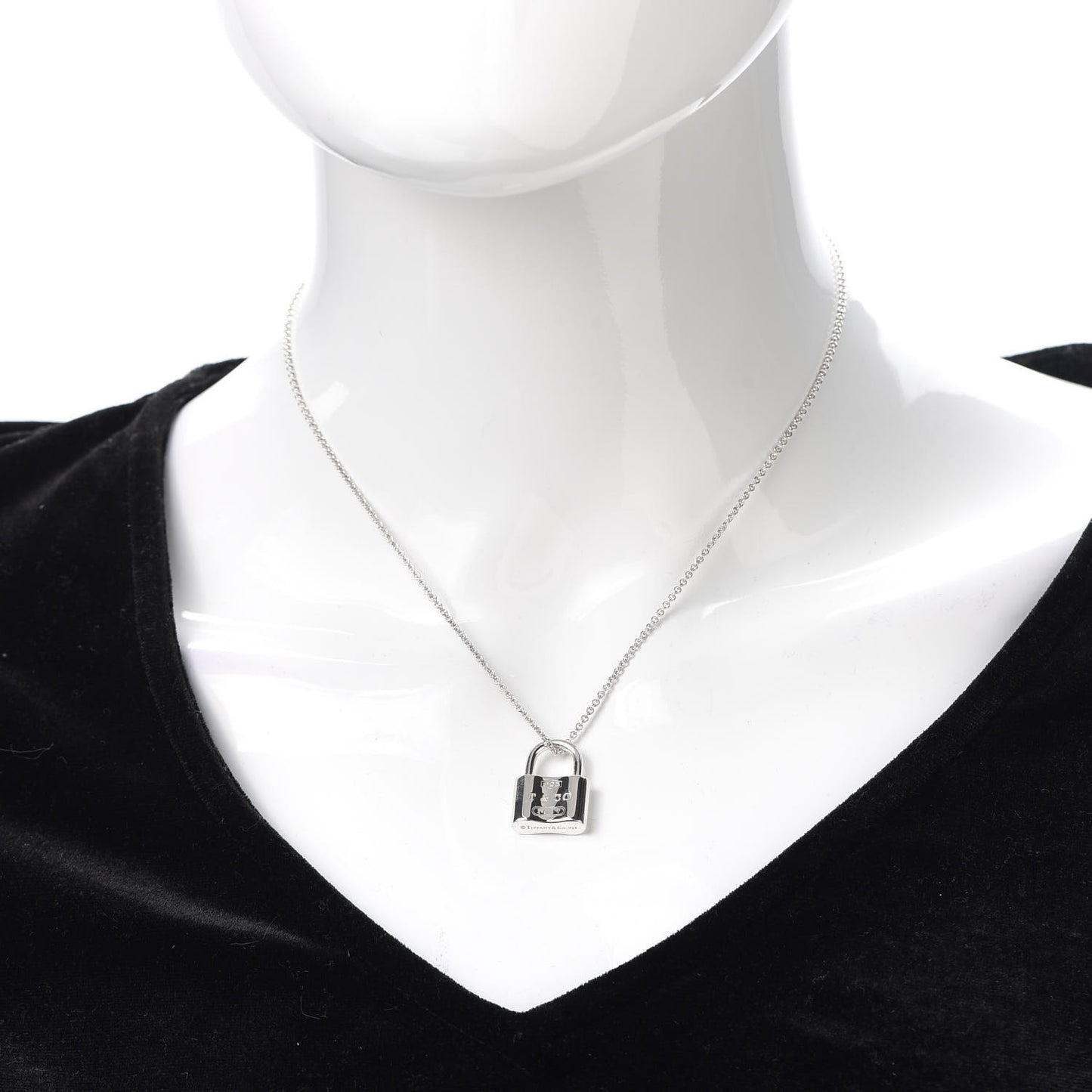 Sterling Silver 1837 Lock Charm Pendant Necklace