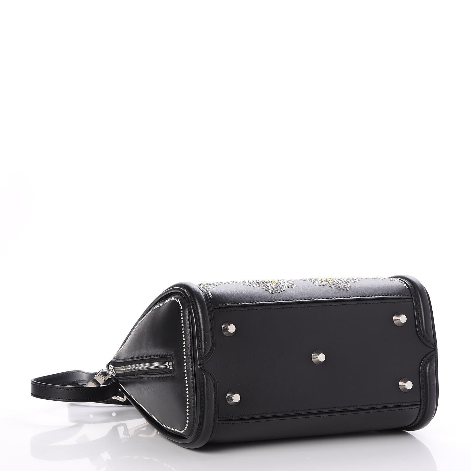 Alexander McQueen Calfskin Floral Studded Small Heroine Black 4 of 9