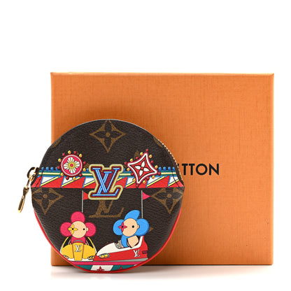 Louis Vuitton Monogram 2020 Christmas Animation Bumper Cars Round Coin Purse Coquelicot 8 of 8