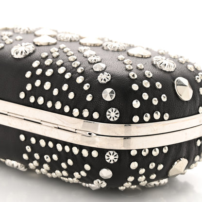 Alexander McQueen Nappa Studded Britannia Skull Box Clutch Black 10 of 10