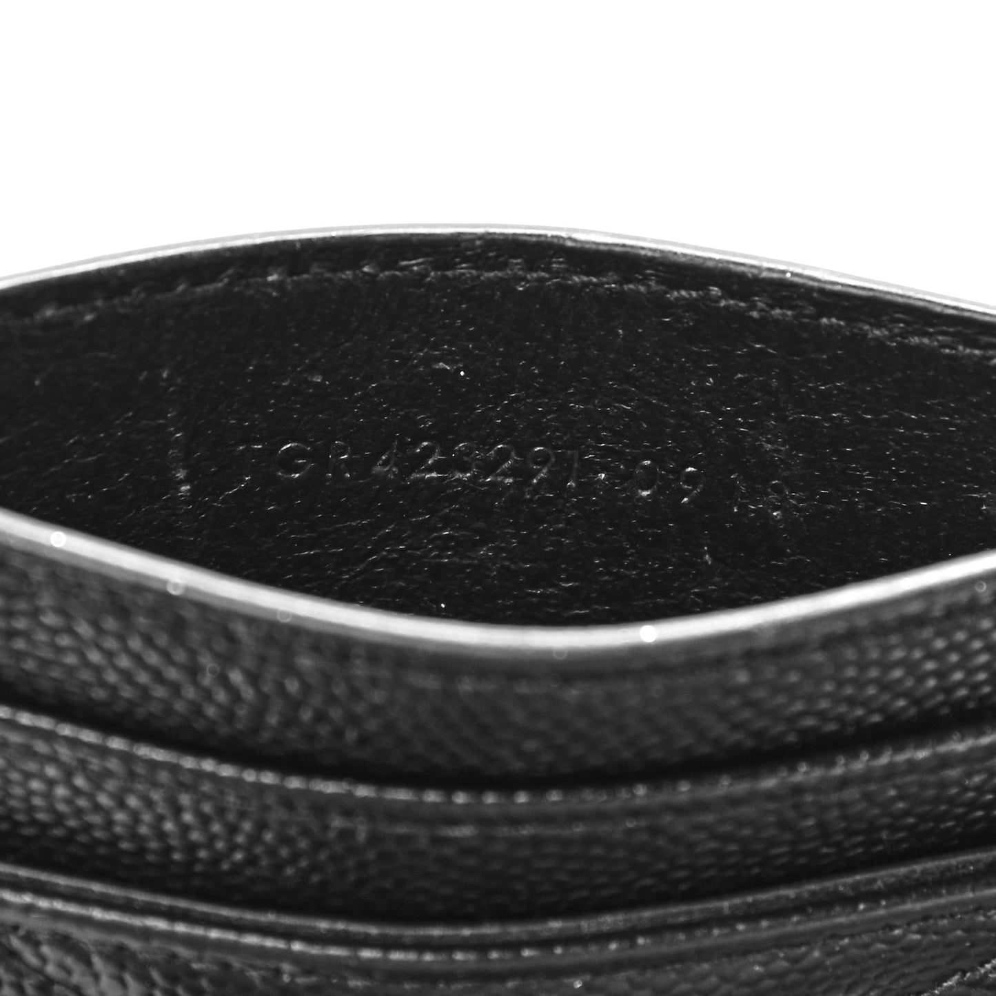 Grain De Poudre Matelasse Chevron Monogram Credit Card Case Black