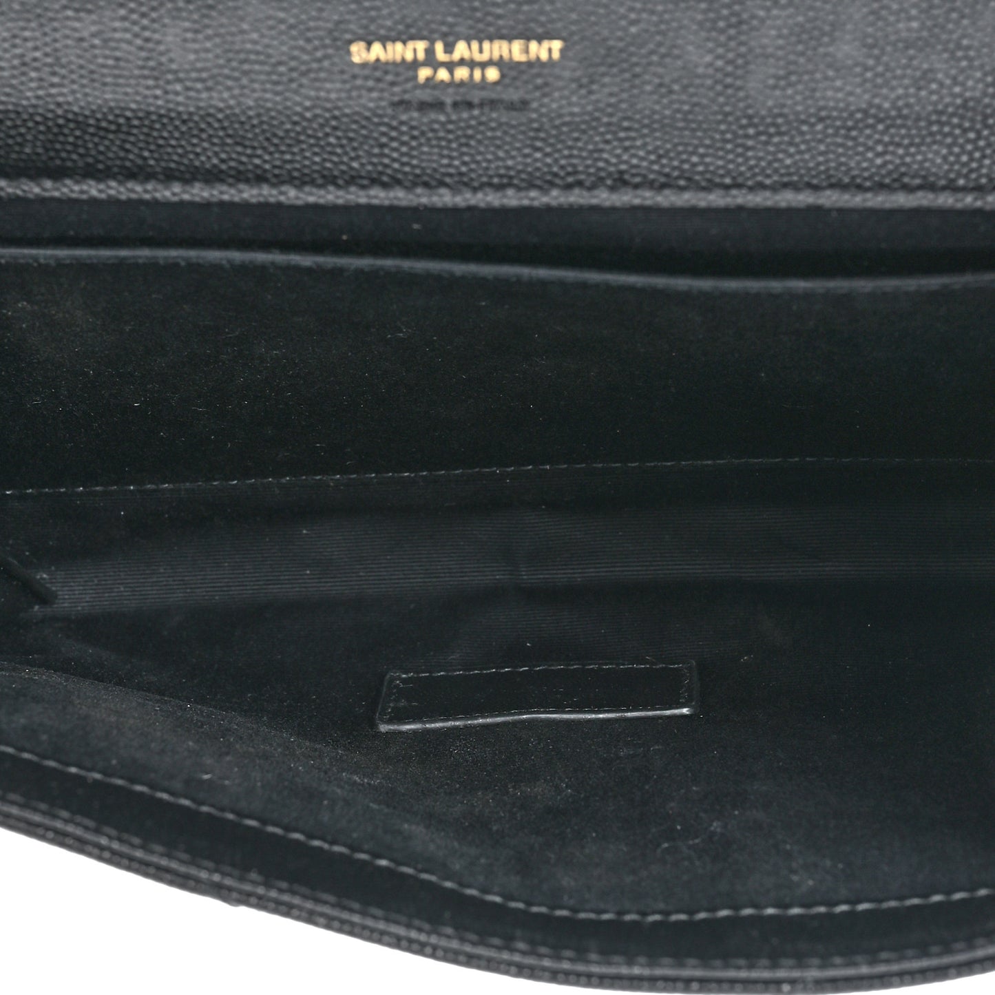 Grain De Poudre Matelasse Chevron Monogram Envelope Clutch Black