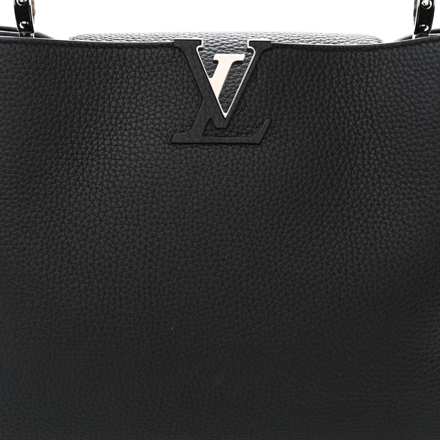 Taurillon Snakeskin Capucines MM Black