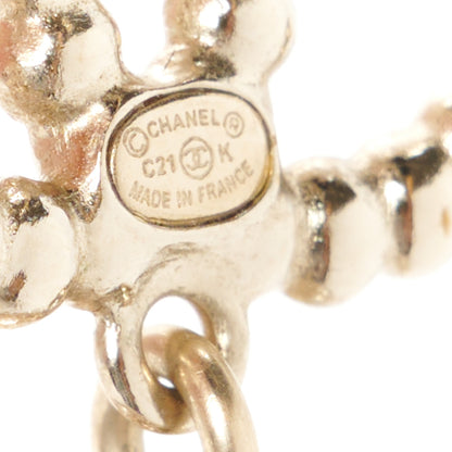 Chanel Crystal Pearl CC Ball Drop Earrings Gold 4 of 5