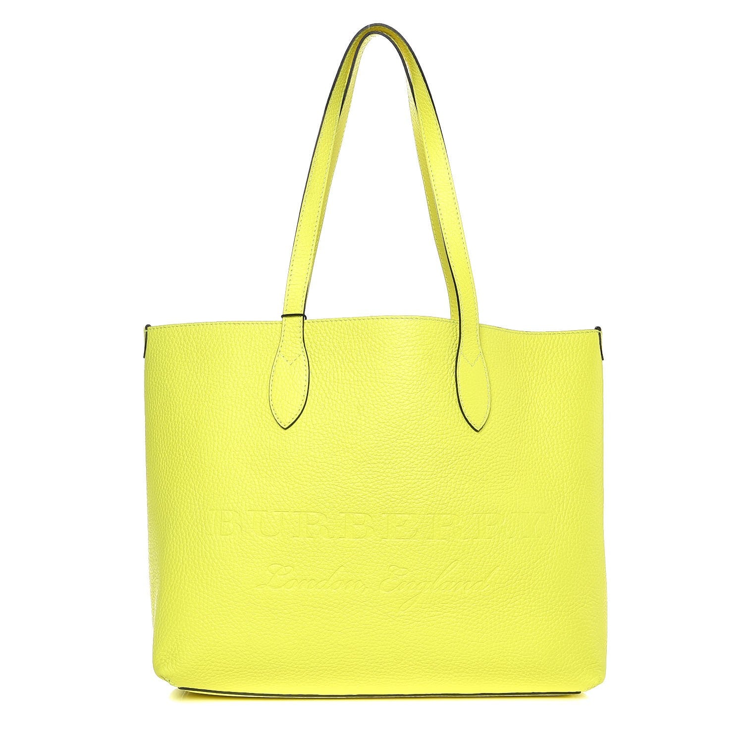 Burberry Grainy Calfskin Remington Tote Neon Yellow 1 of 7