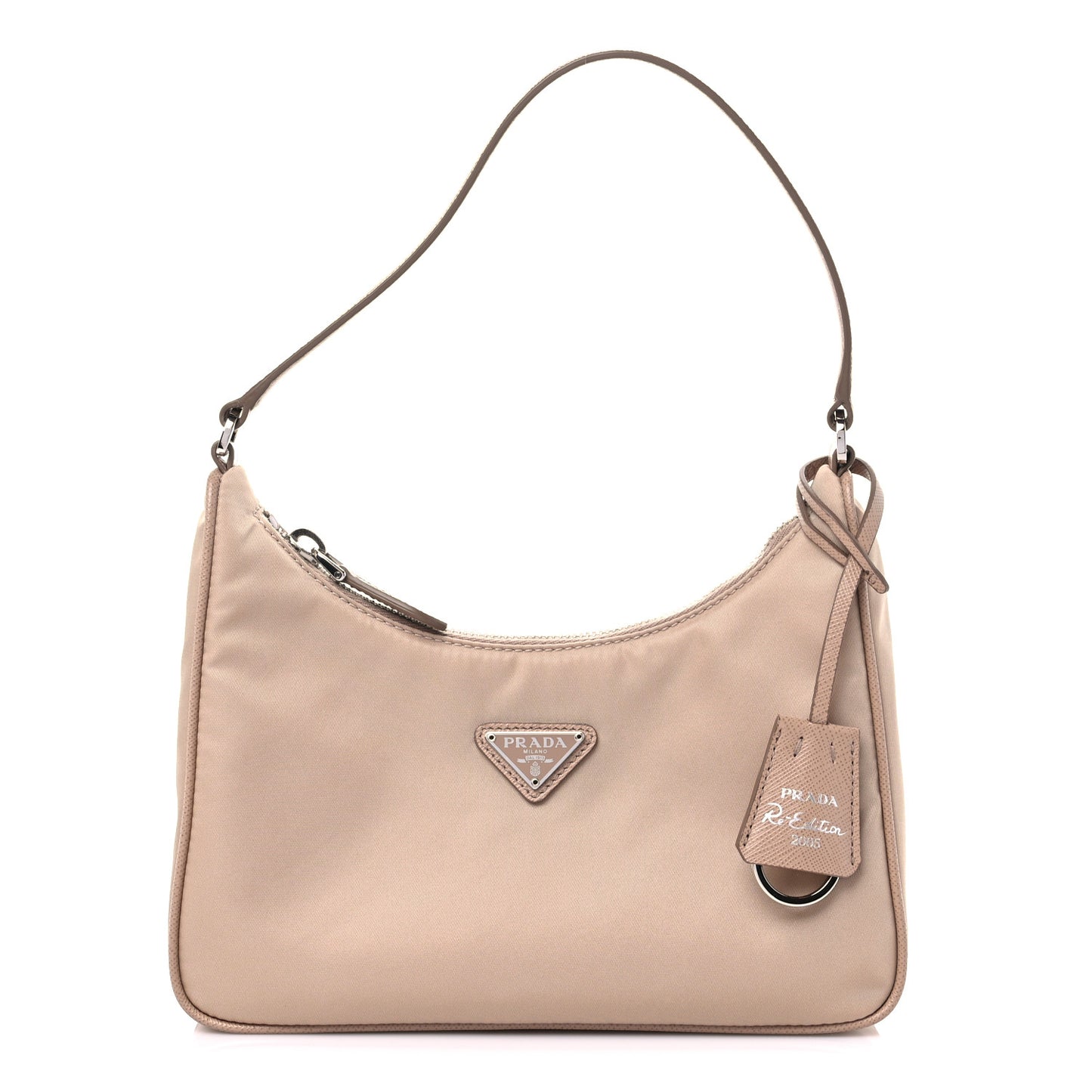 Re-Nylon Saffiano Mini Re-Edition 2005 Bag Cammeo