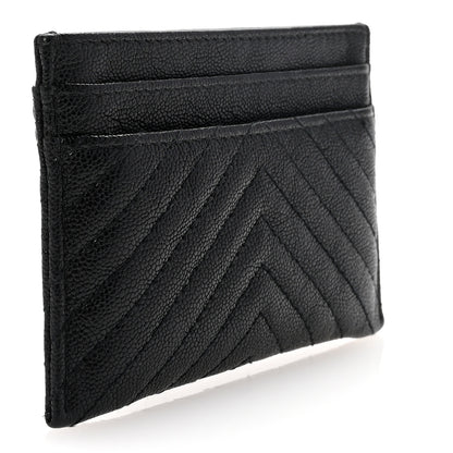 Chanel Caviar Chevron Quilted Boy Card Holder Black 3 of 9