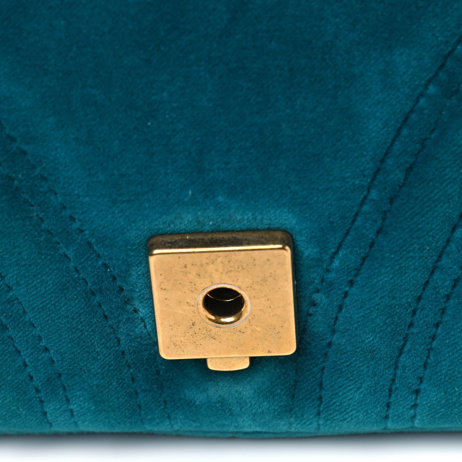 Gucci Velvet Matelasse Small GG Marmont Shoulder Bag Pavone Cyan 10 of 18