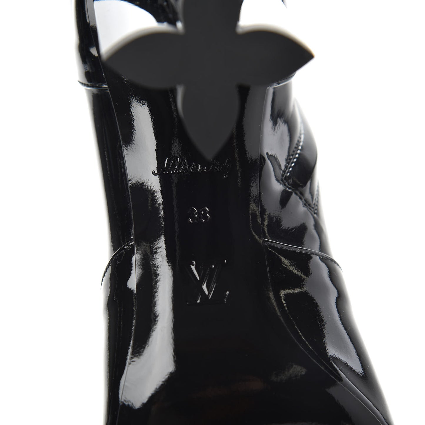 Patent Silhouette Ankle Boots 38 Black