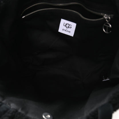 Telfar X UGG Suede Shearling Medium Shopping Bag Raw Black 5 of 11