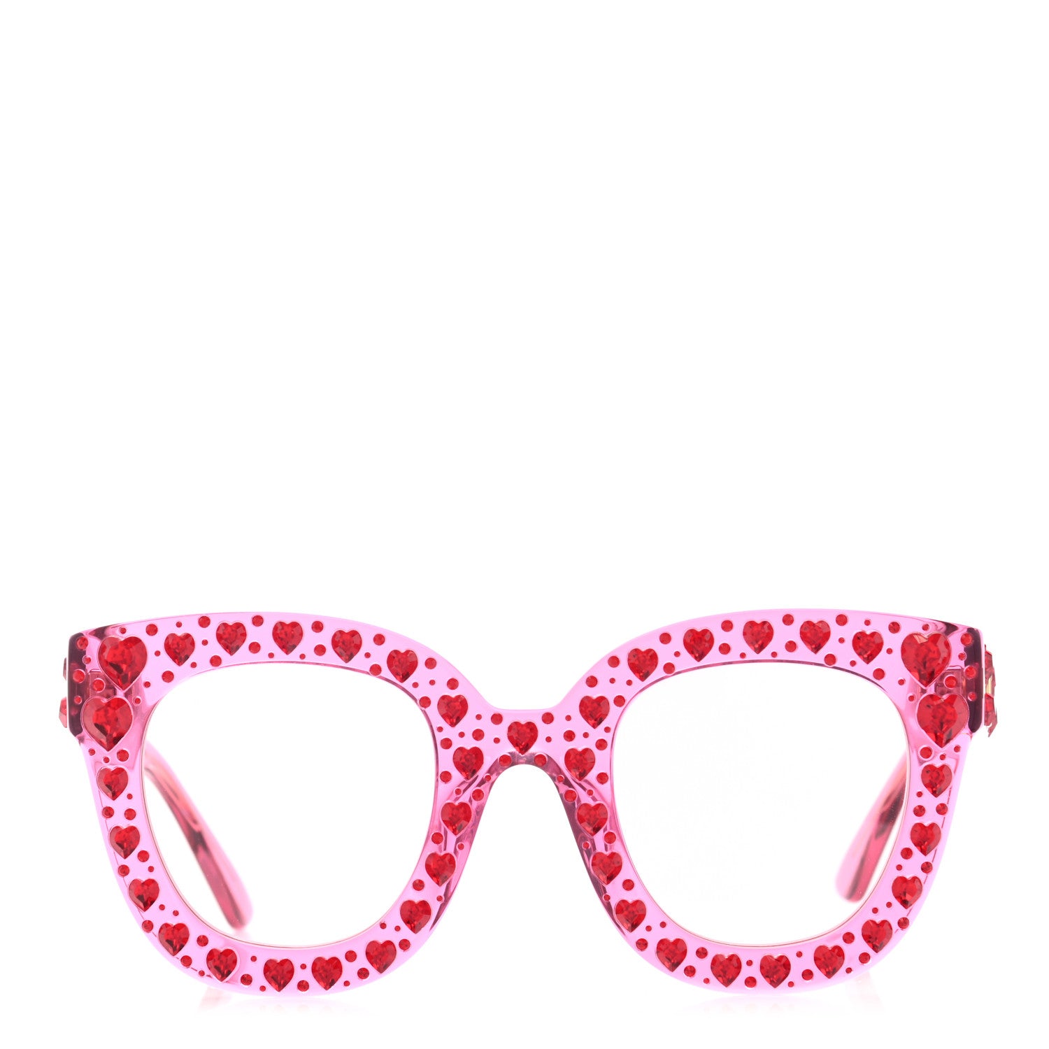 Gucci Acetate Crystal Heart GG0116S Sunglasses Fuchsia 2 of 9