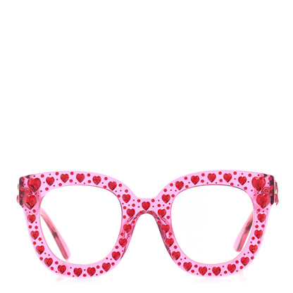 Gucci Acetate Crystal Heart GG0116S Sunglasses Fuchsia 2 of 9