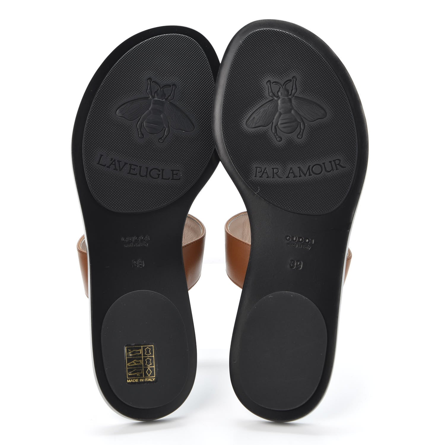 Gucci Calfskin GG Marmont Thong Sandals 39 Cognac 7 of 9
