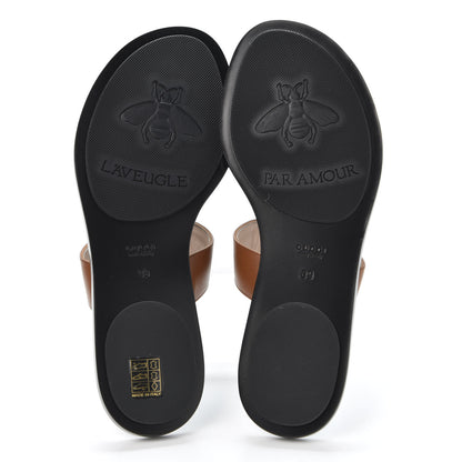 Gucci Calfskin GG Marmont Thong Sandals 39 Cognac 7 of 9