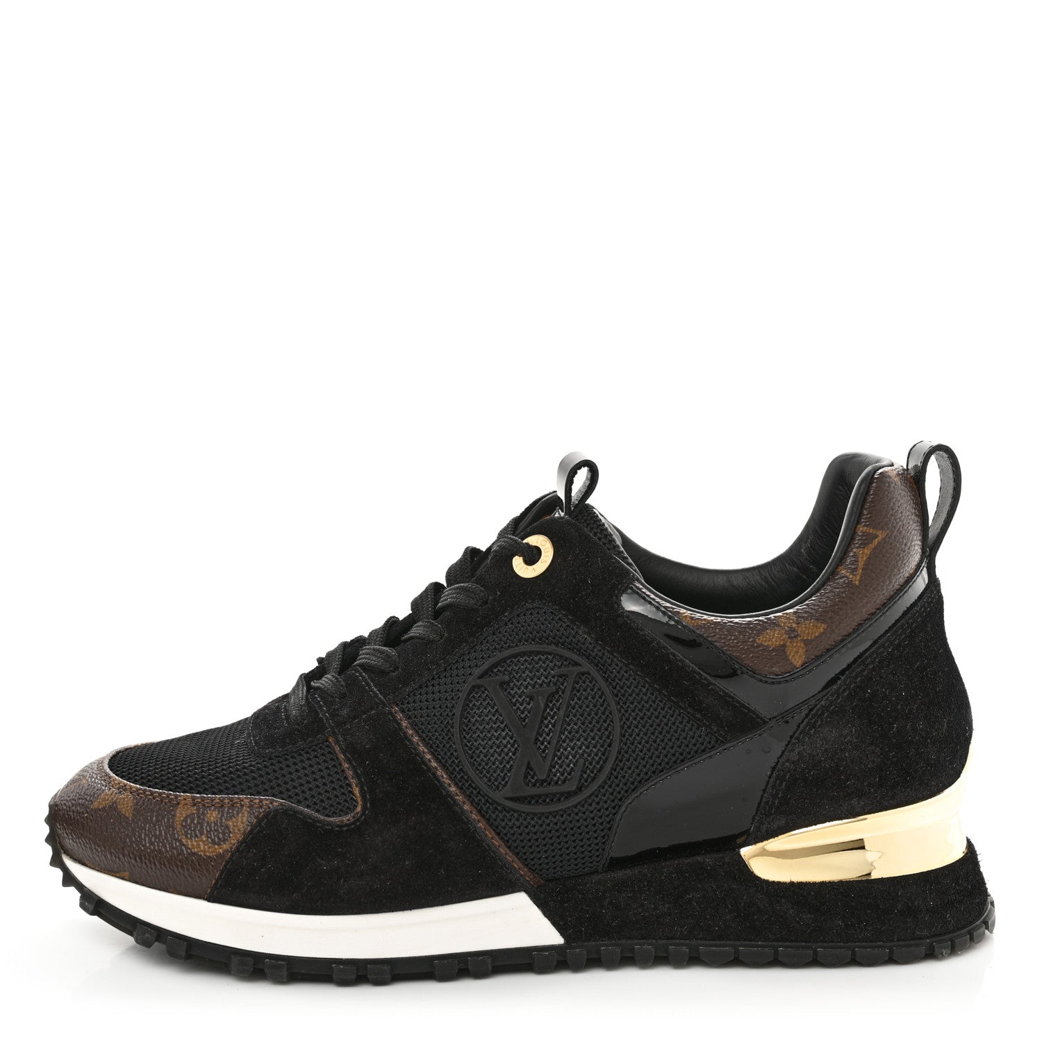 Louis Vuitton Suede Monogram Run Away Sneakers 36 Black 2 of 11