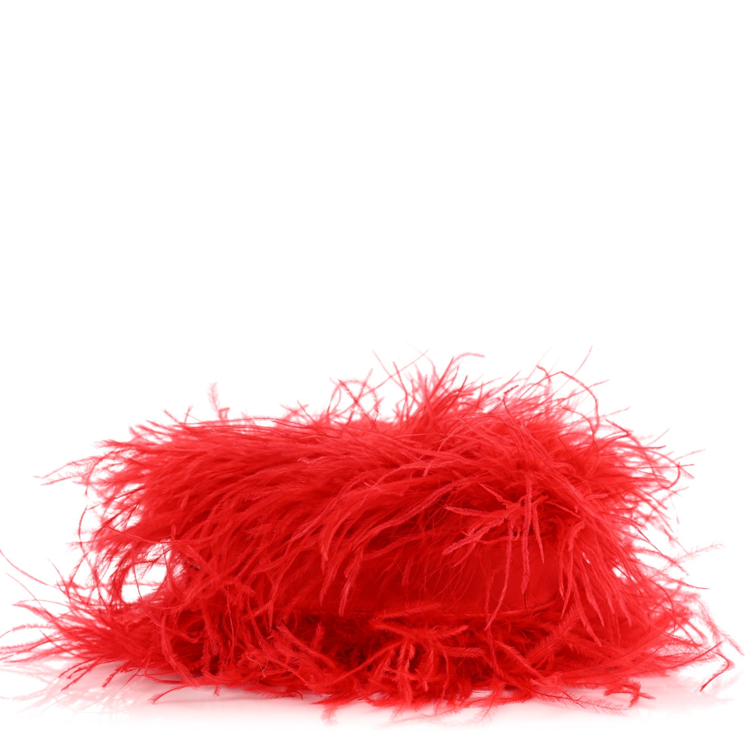 Alexander Wang Ostrich Feather Heart Pillow Clutch Bright Red 4 of 7