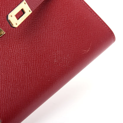 Hermes Epsom Kelly Longue Wallet Rouge Grenat 8 of 11