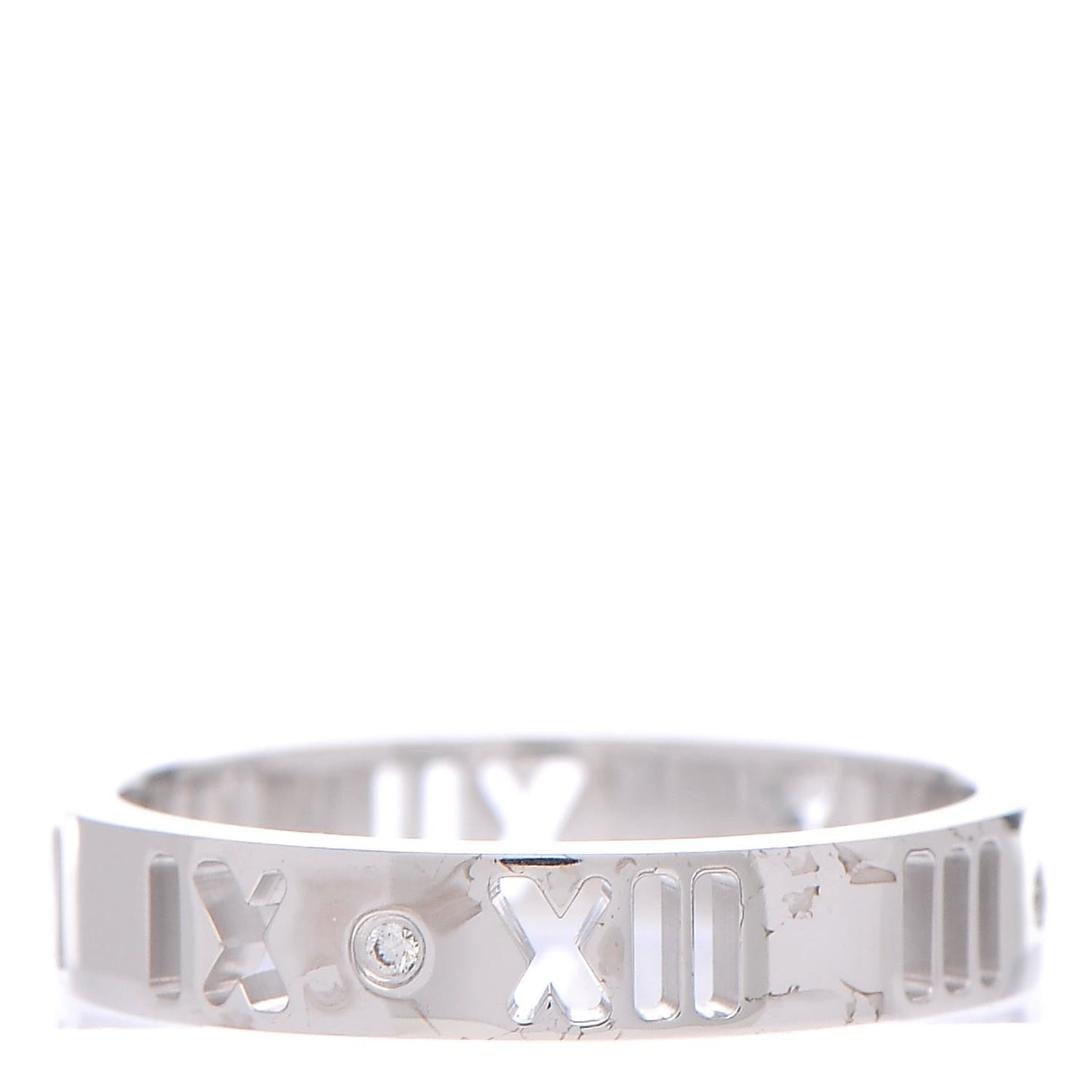 18K White Gold Diamond Atlas Pierced Ring 48 4.5