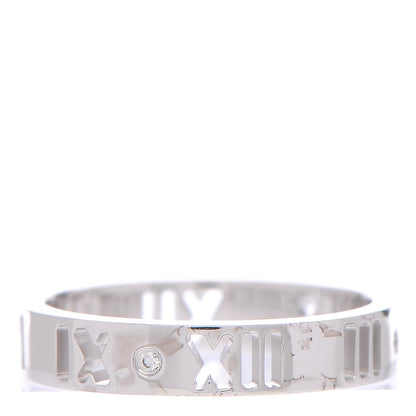 Tiffany 18K White Gold Diamond Atlas Pierced Ring 48 4.5 4 of 13