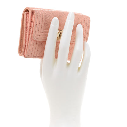 Chanel Caviar Quilted Small Boy Flap Wallet Light Pink 2 of 11