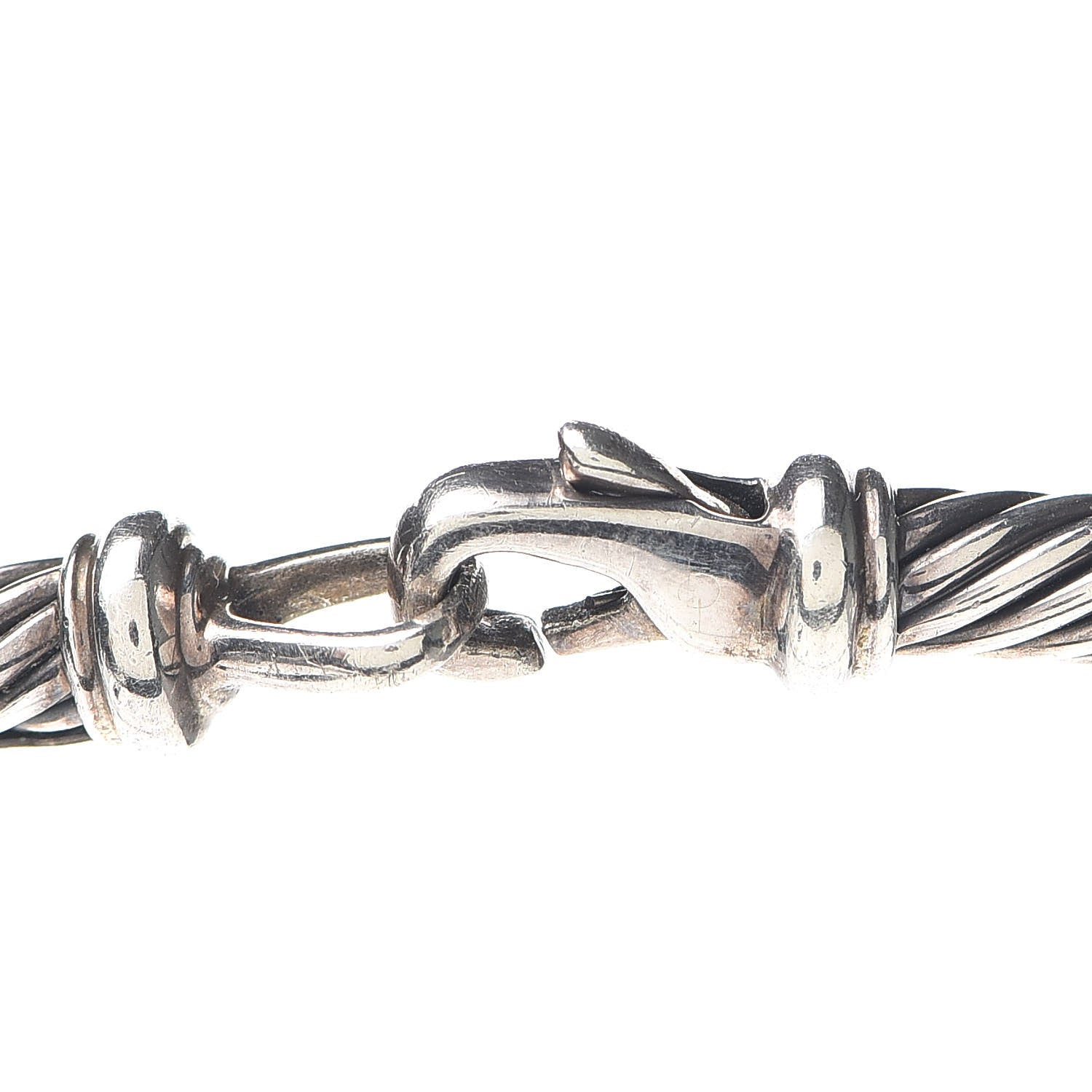 David Yurman Sterling Silver Diamond Pearl Hampton Cable Choker Necklace 4 of 4