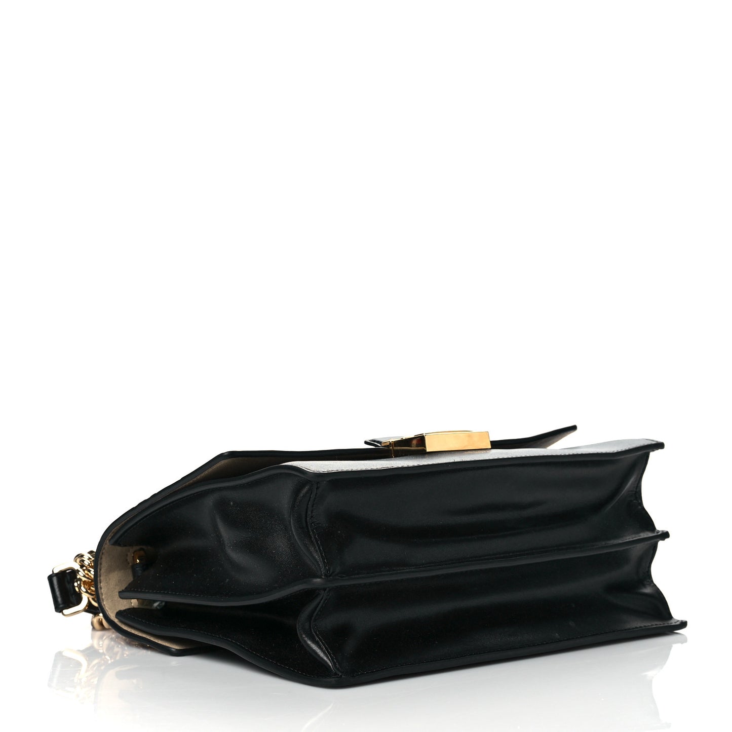 Vitello Liberty Bi-Color FF 1974 Embossed Chain Strap Kan U Shoulder Bag Black Maya