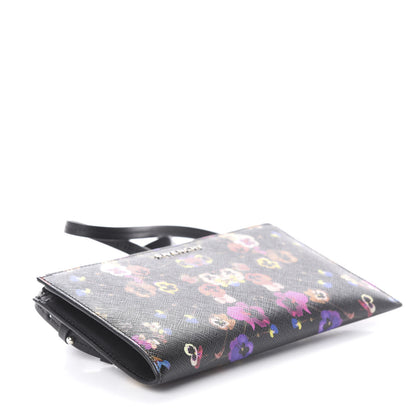 Givenchy Textured Coated Canvas Pansy Print Iconic Pouch Crossbody Black Multicolor 3 of 5