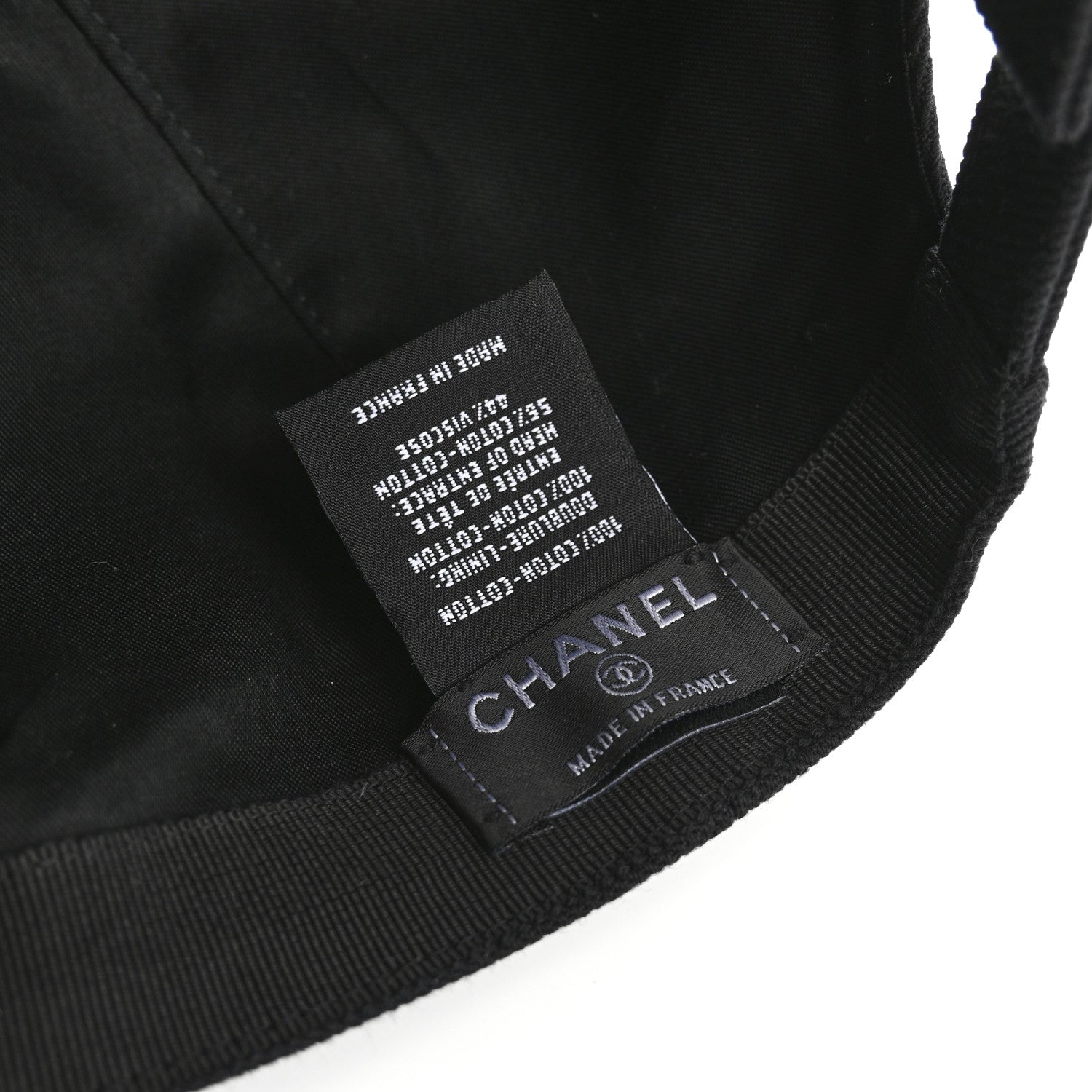 Chanel Cotton CC Cap Hat Black White 8 of 10