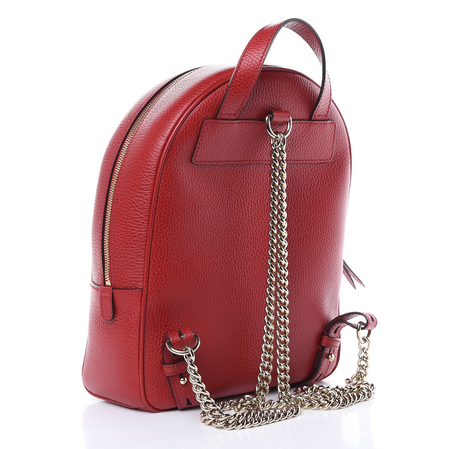 Pebbled Calfskin Soho Chain Backpack Hibiscus Red