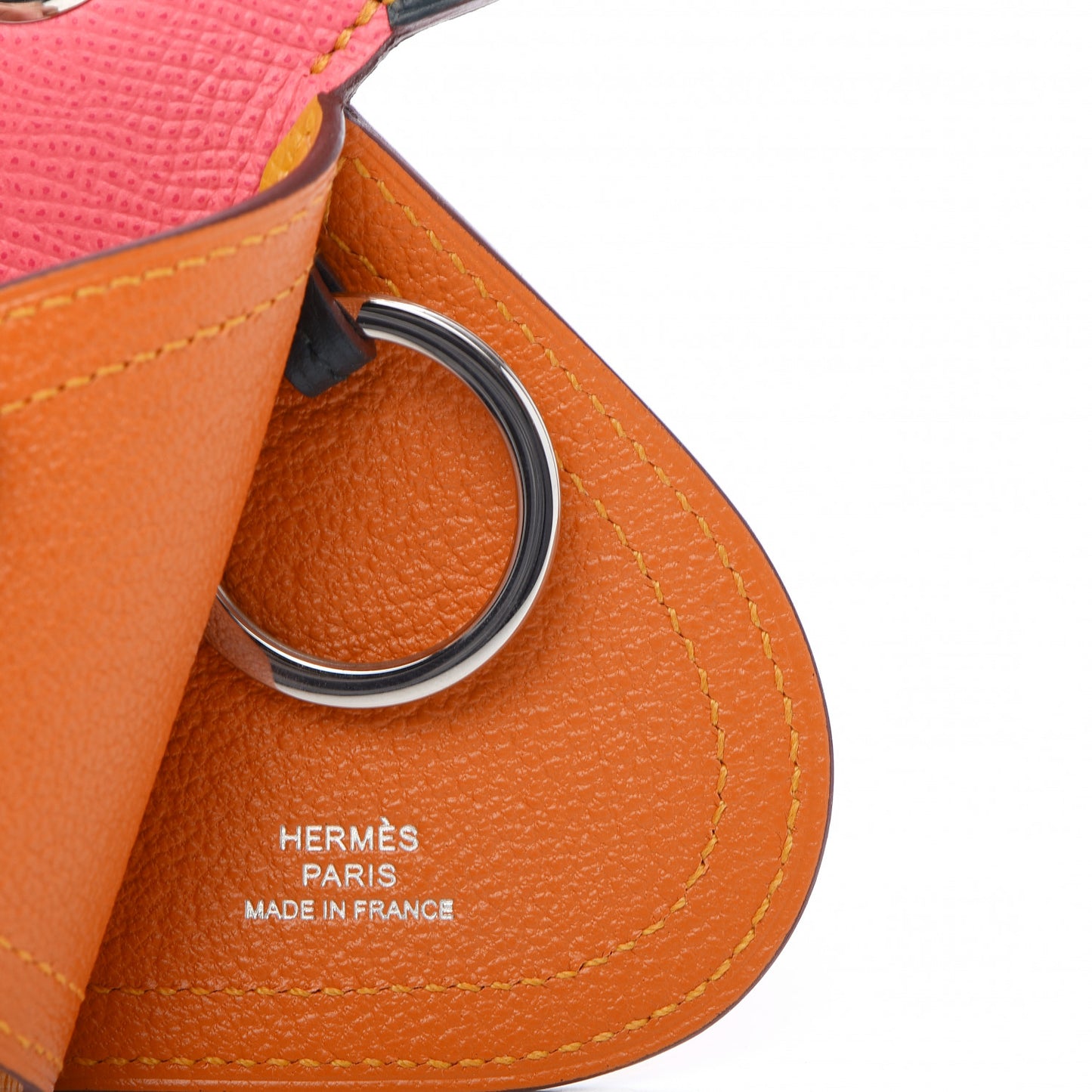 Epsom Camail Key Holder Rose Azalee Ambre Vert