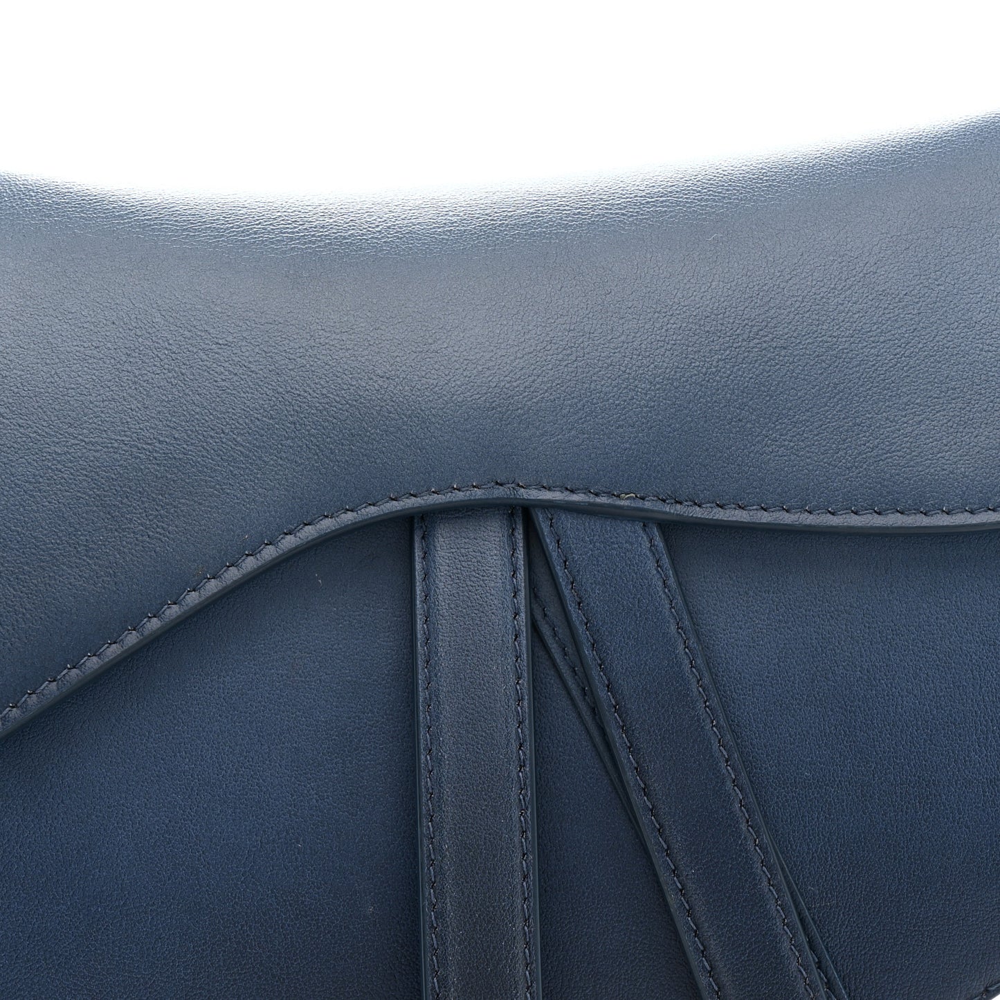 Calfskin Gradient Saddle Bag Indigo Blue