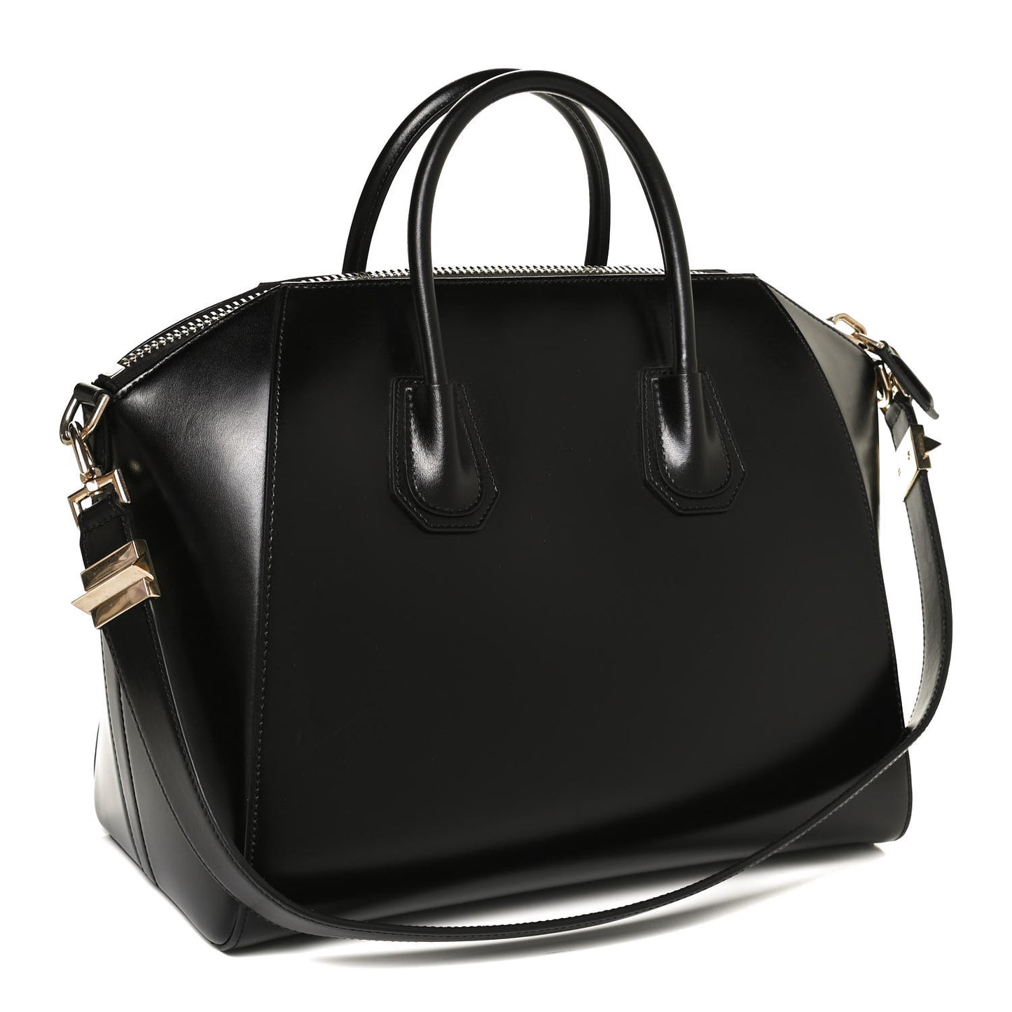 Shiny Lord Calfskin Medium Antigona Black