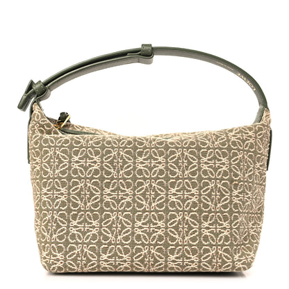 Loewe Jacquard Anagram Calfskin Small Cubi Bag Ecru Green 1 of 9