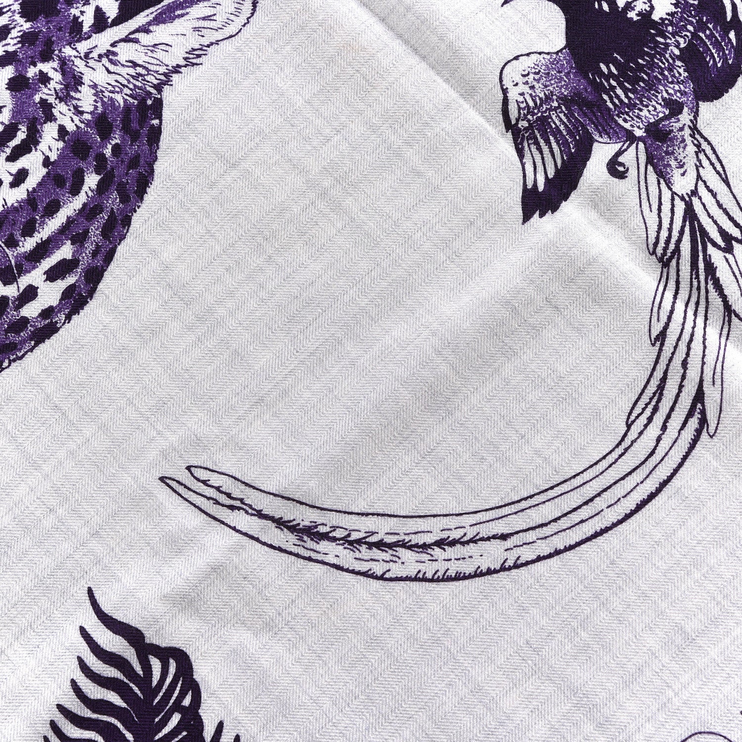 Hermes Cashmere Silk Jungle Love Tattoo Shawl 140 Gris Chine Iris 3 of 5