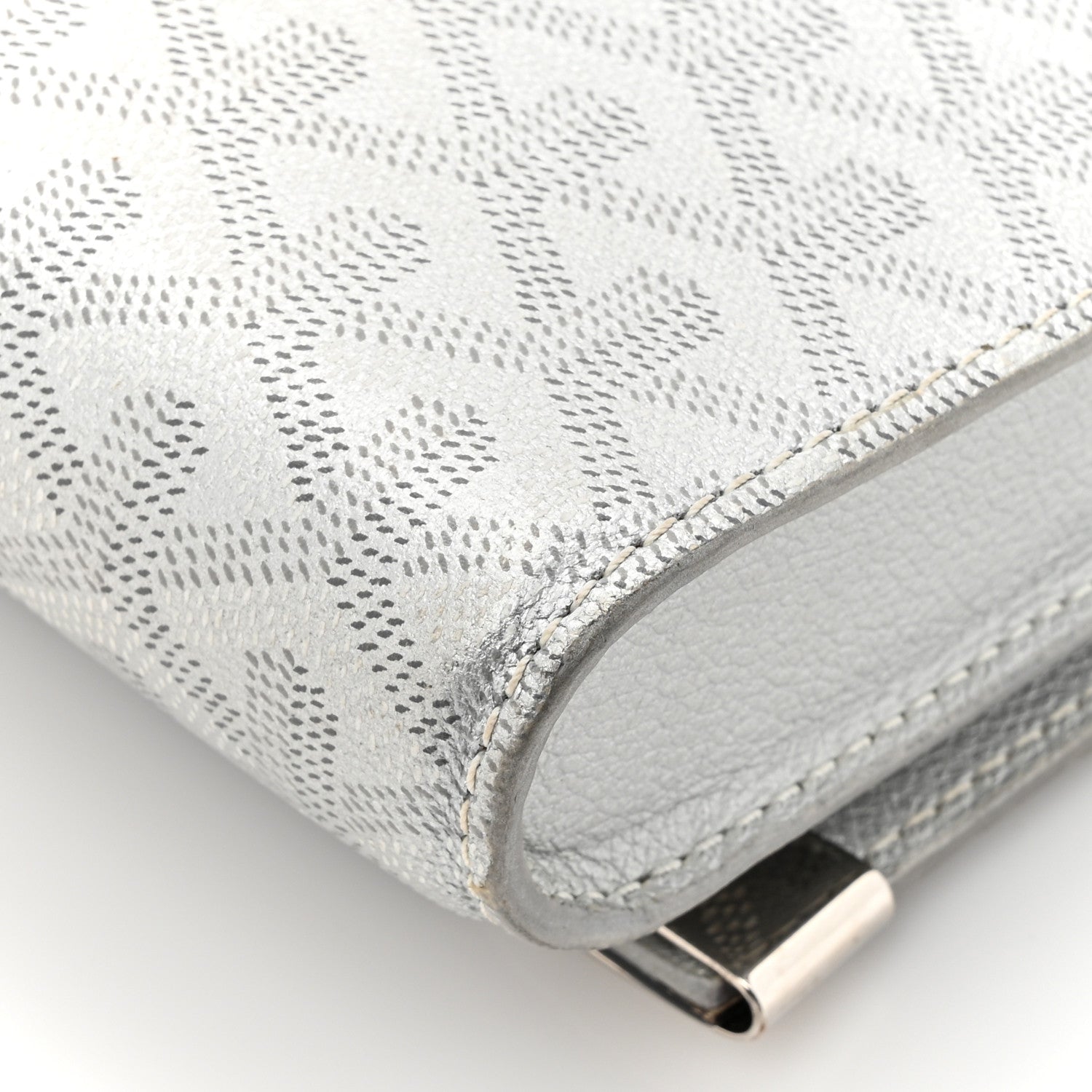 Goyard Goyardine Monte Carlo Bois Clutch With Strap Silver 16 of 17