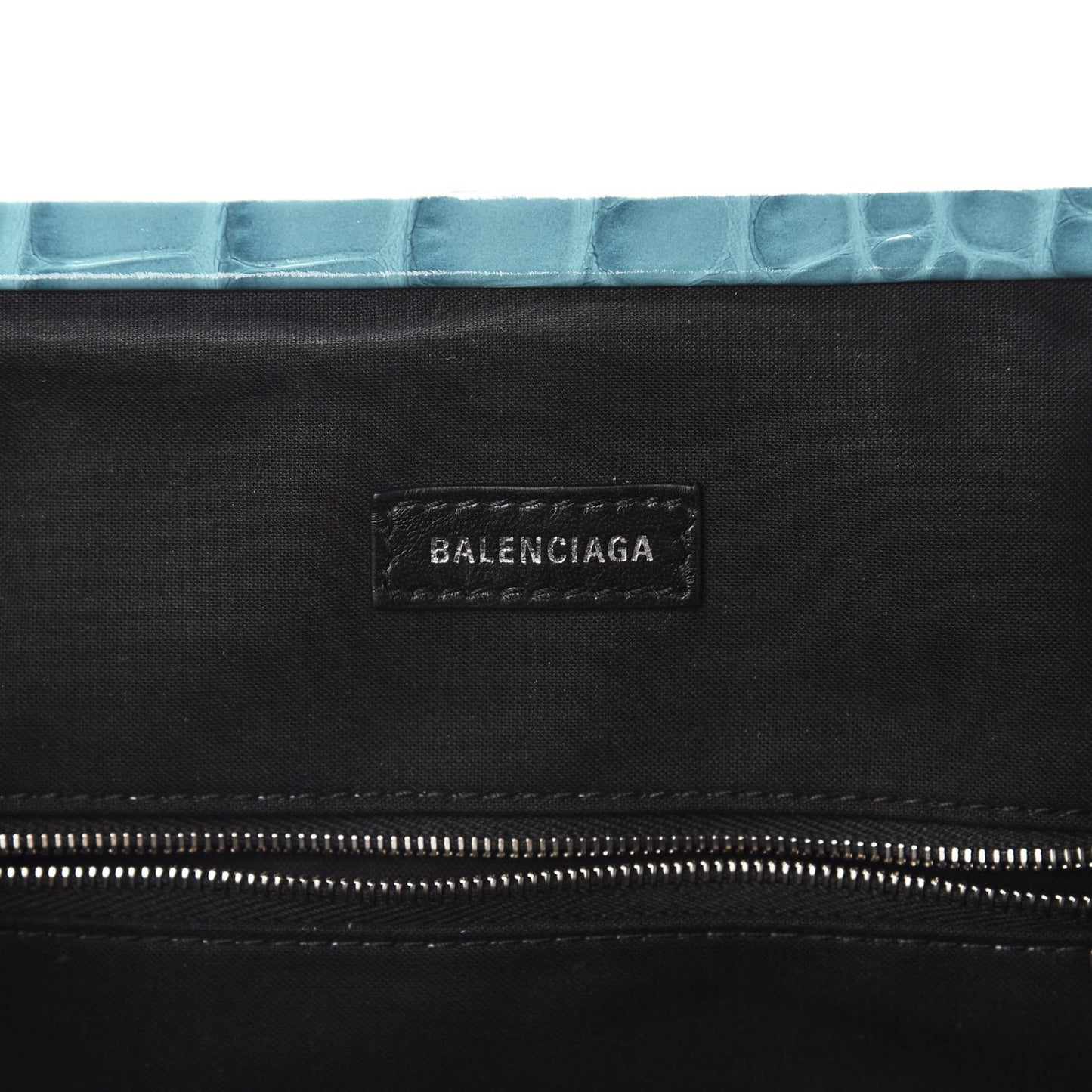 Shiny Supple Calfskin Logo Crocodile Embossed Cloud Crossbody Bag Jade Black
