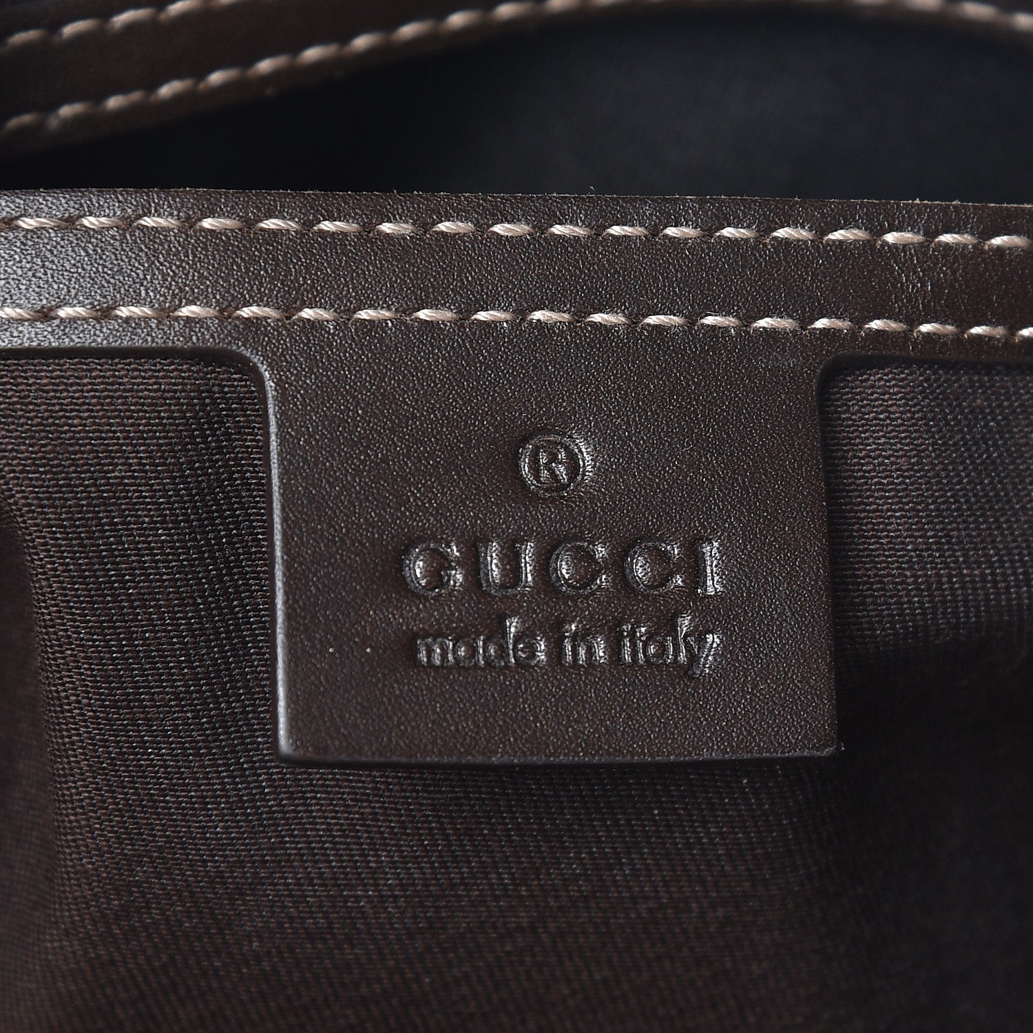 Gucci GG Supreme Monogram Selleria Calfskin Small Flat Side Zip Messenger Bag Beige Ebony Cocoa Dark Chocolate 6 of 7
